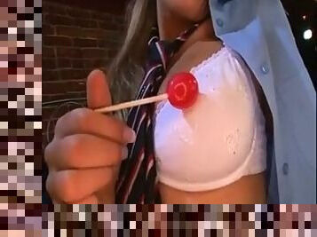 Slam it in this lollipop teen