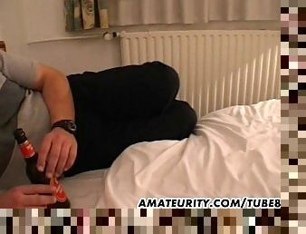 Amateur girlfriend sucks and fucks in a hotel room