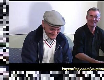 French threesome with voyeur papy