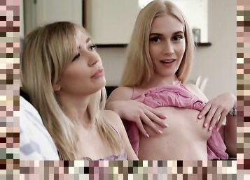 ""stop fucking around or i'm going to put a dick in you"" step sis 3some