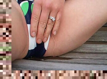 Hottie Masturbates and Pees in Her Bikini