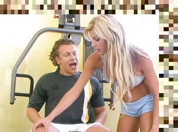 Store pupper, Pussy, Milf, Pornostjerne, Blond, Riding, Barbert, Gym, Pikk, Trening