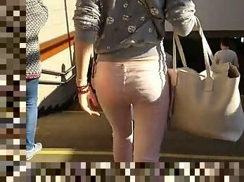 Russian seductive ass in metro