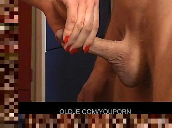 Young innocent girl have sex with old cock in dressing room