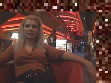 Naughty-hotties.net - czech blonde the cinema toilet quickie - cum on ass