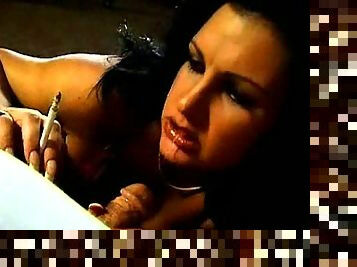 Hot Sexy Brunette Smoking BJ