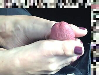 Hot Footjob in Car