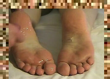 Triple Cum Footjob