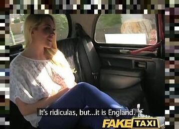 FakeTaxi Red hot blonde with cracking body on taxi bonnet