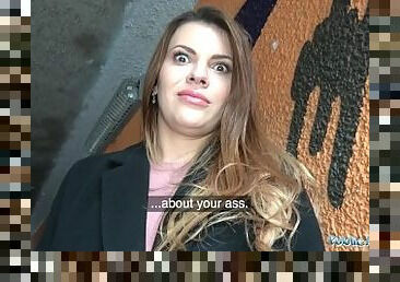 Public Agent Russian shaven pussy fucked for cash