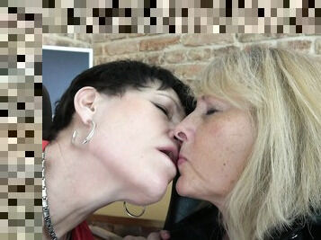 Two bossy grannies are fucking pretty young secretary Victoria