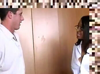 Horny Black MILF Teacher Fucks White Student