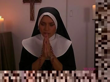 DEMON POSSESSED NUN SUCKS THE SOUL OUT OF YOUR COCK - MEANA WOLF