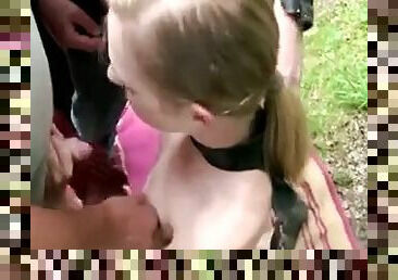 Skinny German Hooker Sucking Cocks Outdoor