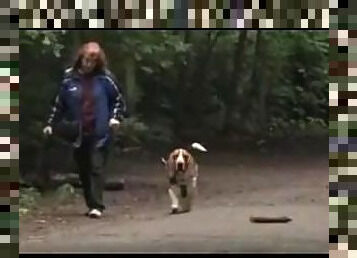 Forest walk with our puppy slave