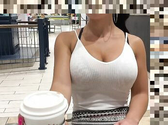 He controls my orgasms in public - shopping mall (LUSH)