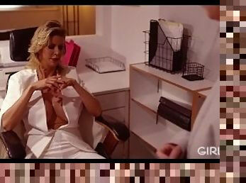 GIRLCORE Boss MILF Alexis Fawx Eats April O'Neil Under the Desk