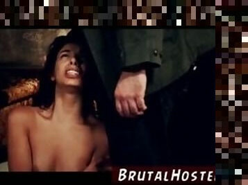 Female toilet slave and extreme brutal anal gangbang Poor tiny Latina