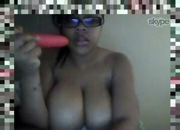 Purple Gaws Aka Queen Sosa Gagging On Dildo On Skype