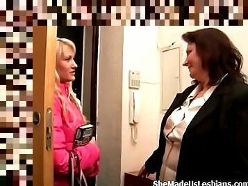 Old teacher helps her teen students to receive the first lesbian orgasm