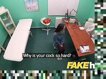 Fake Hospital Swallowing doctors hot cum helps soothe babes throat