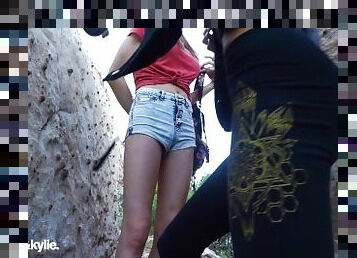 Outdoor Fuck in Public on Hike Trans & Cis Casey Kisses & Kylie Kisses