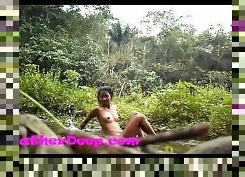 Heather Deep gets creampie on quad in river jungle