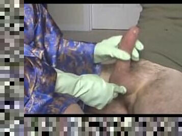 Mom latex glove handjob at Handjob Hub