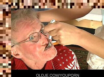 2 Old farts sex with their nurse