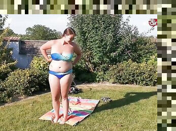 MyDirtyHobby - Chubby busty teen outdoors anal creampie