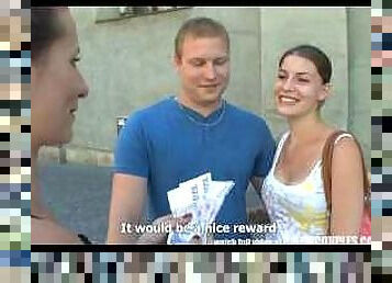 CZECH COUPLES Young Couple Takes Money for Public Foursome