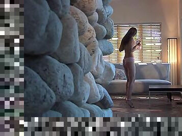 Renee Perez stripping and mastubating her self