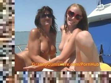 Hot Granny gets some TEEN Pussy on Boat