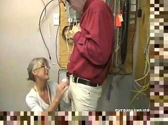 Granny Jerking An Old Man
