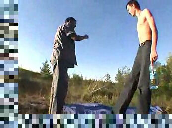 Cute teen girl in outdoor drunk orgy