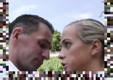 hunt4k. amazing blonde dollface gives mouth, pussy, and tight asshole