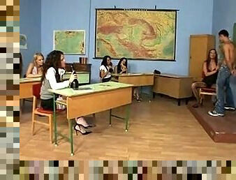 Students orgy in a school