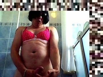 Pissing panties is the shower
