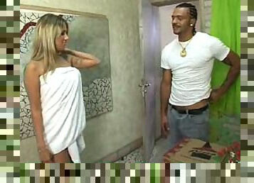 Spying on her pee and fucking her in the ass